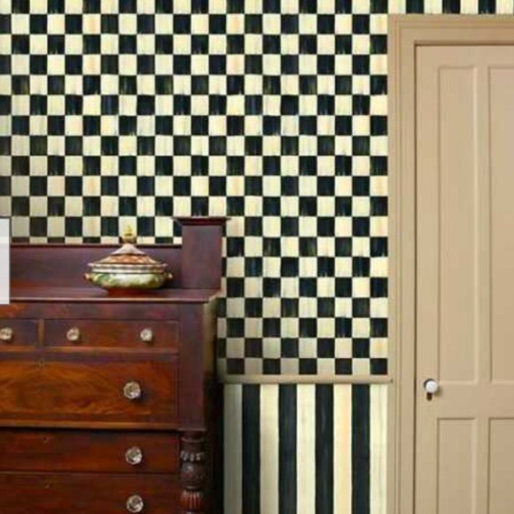 MacKenzie Childs Courtly Check Wallpaper BY the FOOT 12" x 20.5" - Picture 2 of 4